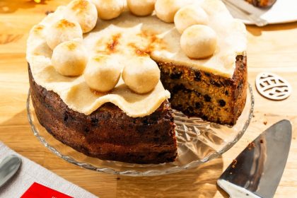 Mary Berry's simnel cake is the ultimate traditional Easter bake — rich fruit cake layered with marzipan and topped with eleven marzipan balls.
