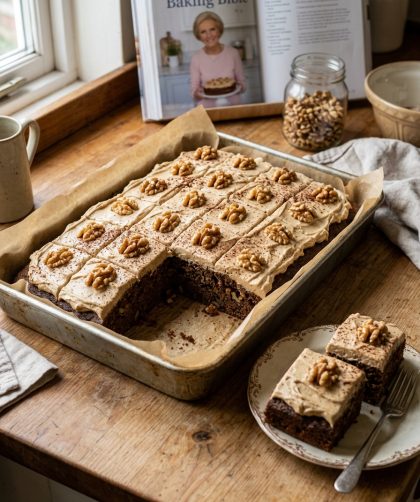 Mary Berry Coffee and Walnut Traybake Recipe