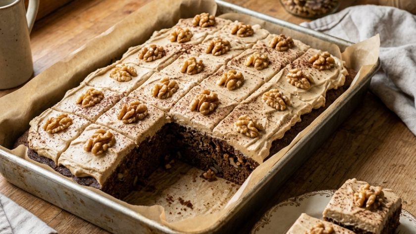 Mary Berry Coffee and Walnut Traybake Recipe