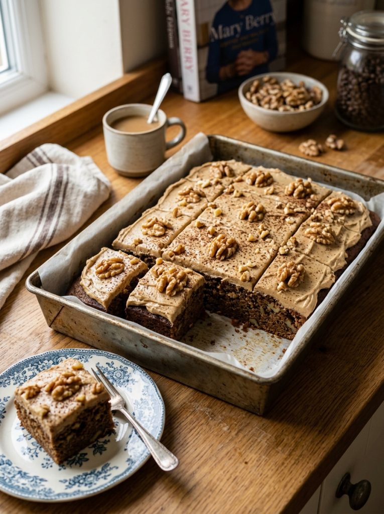 Mary Berry Coffee and Walnut Traybake Recipe