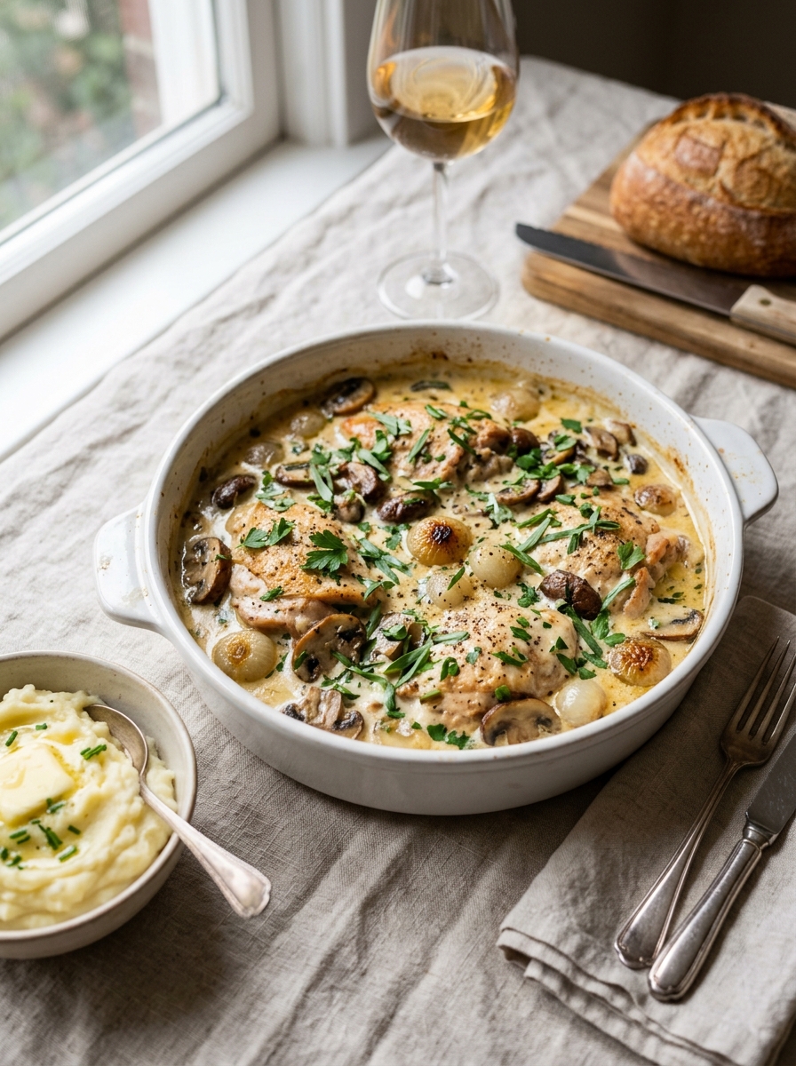 Mary Berry Creamy Chicken Casserole with White Wine Recipe