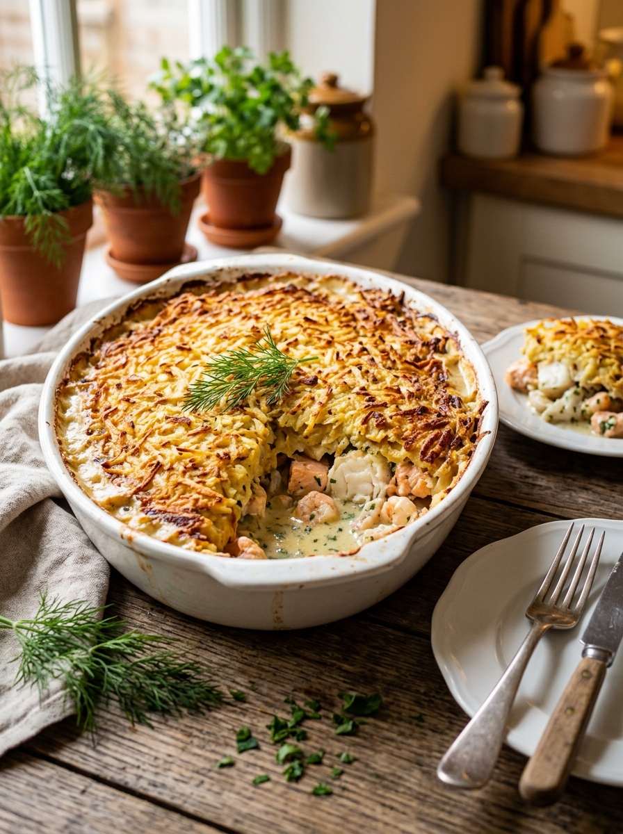 Mary Berry Fish Pie with Rosti Topping Recipe
