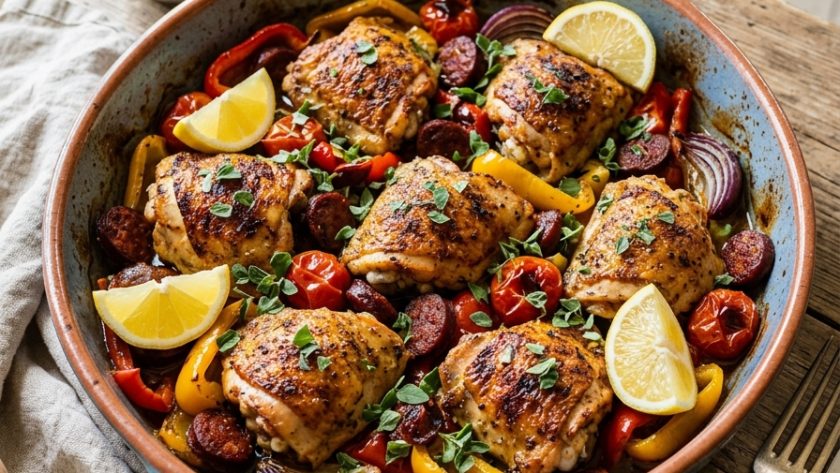 Mary Berry Mediterranean Chicken Thighs with Chorizo Recipe