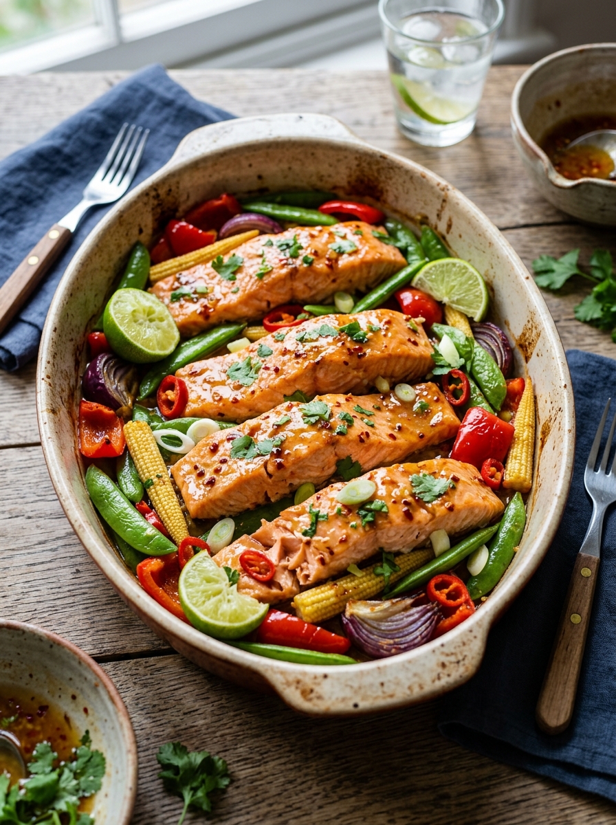 Mary Berry Thai Salmon Traybake Recipe