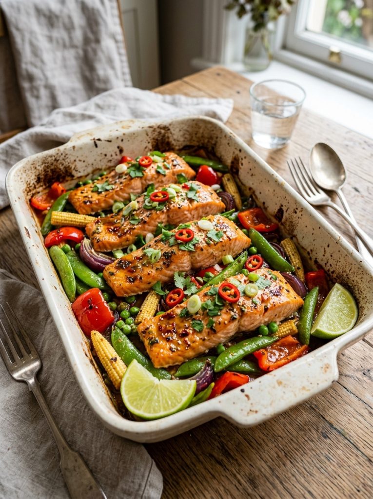 Mary Berry Thai Salmon Traybake Recipe