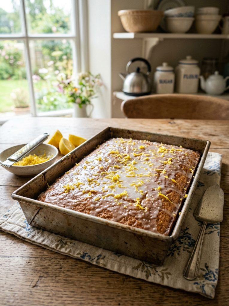 Mary Berry Lemon Drizzle Traybake with Icing Recipe