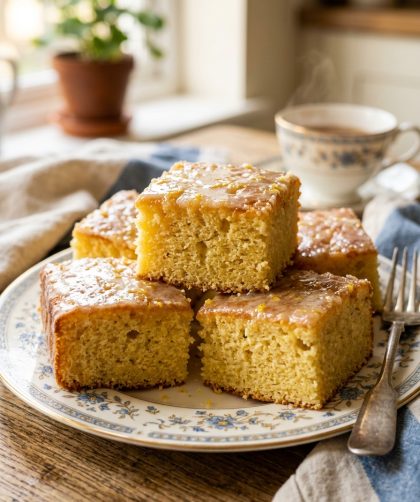 Mary Berry Lemon Drizzle Traybake with Icing Recipe