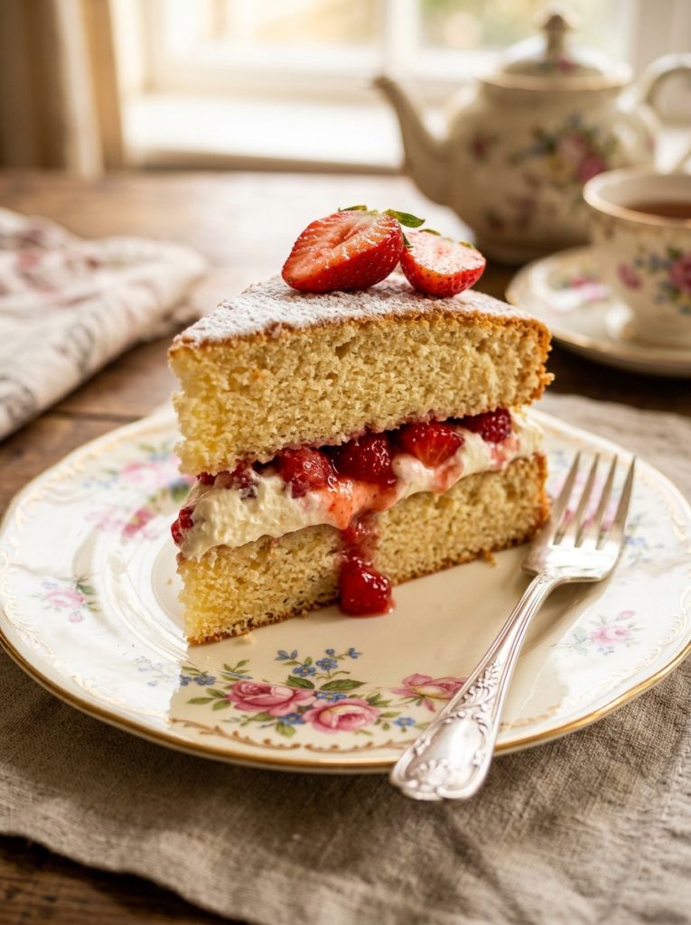 Mary Berry Victoria Sponge with Fresh Cream and Strawberries Recipe