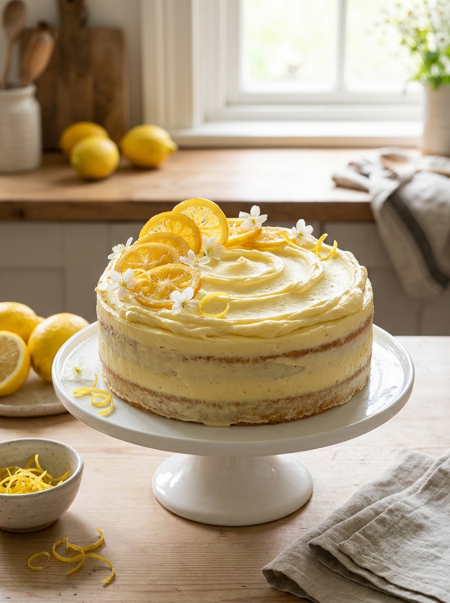 Mary Berry Lemon Cake Recipe 3 Lemon layer cake on stand 20261009135820
